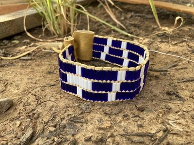 Native American Made Glass Wampum Choker Cherokee Regalia reenacting - Photo 1/3