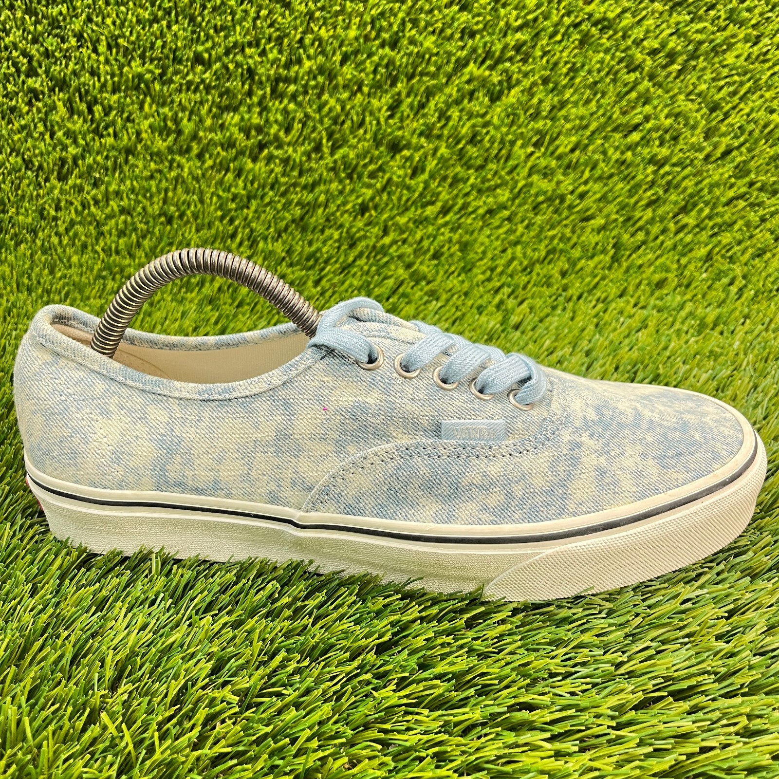 Vans Authentic Denim Destroy Blue Mens Size 9 Athletic Skate Shoes Sneakers