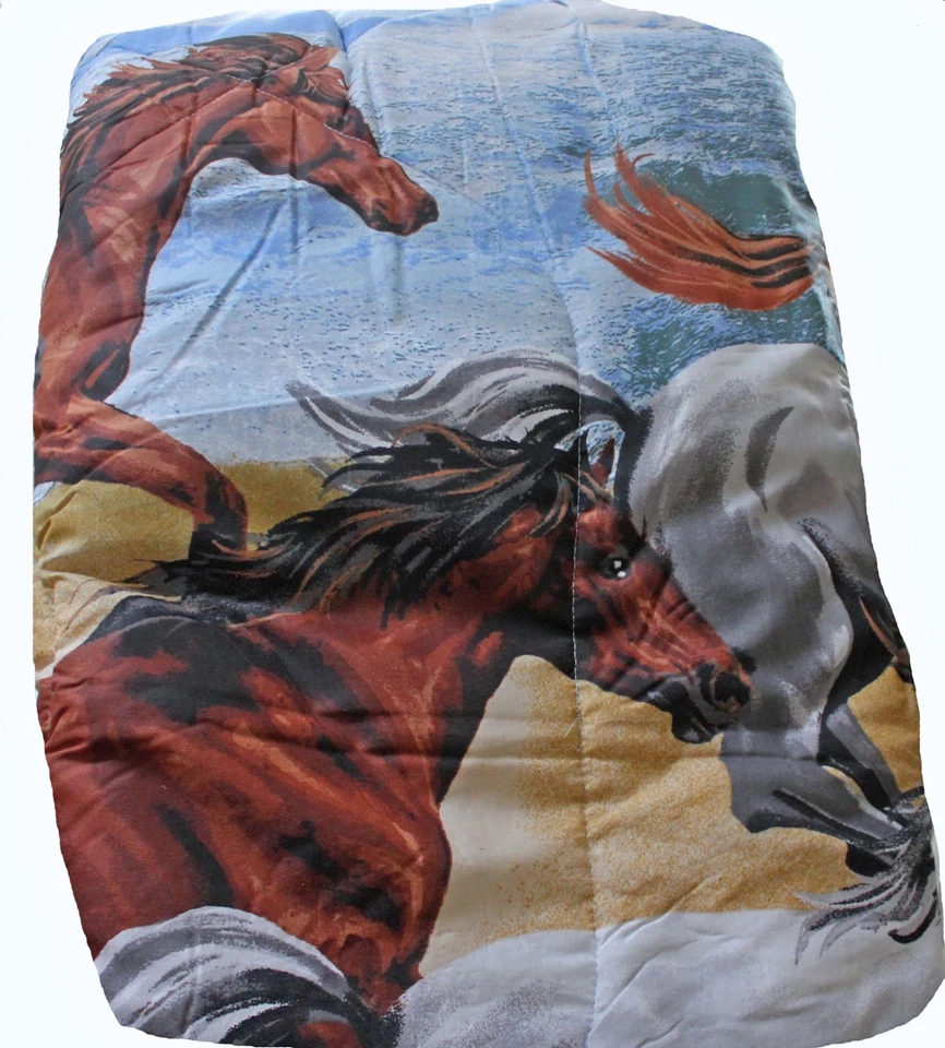 Синий прибрежный пляж запустить лошадь одеяло комплект и простыни кровать в сумке - Изображение 4 из 4