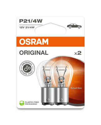 2x P21/4W 12V 21/4W BAZ15d Doppelpack Blister OSRAM Autolampe Glühbirne.