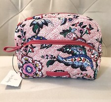 Vera Bradley Medium Cosmetic Bag in Retired Stitched Flowers NWT