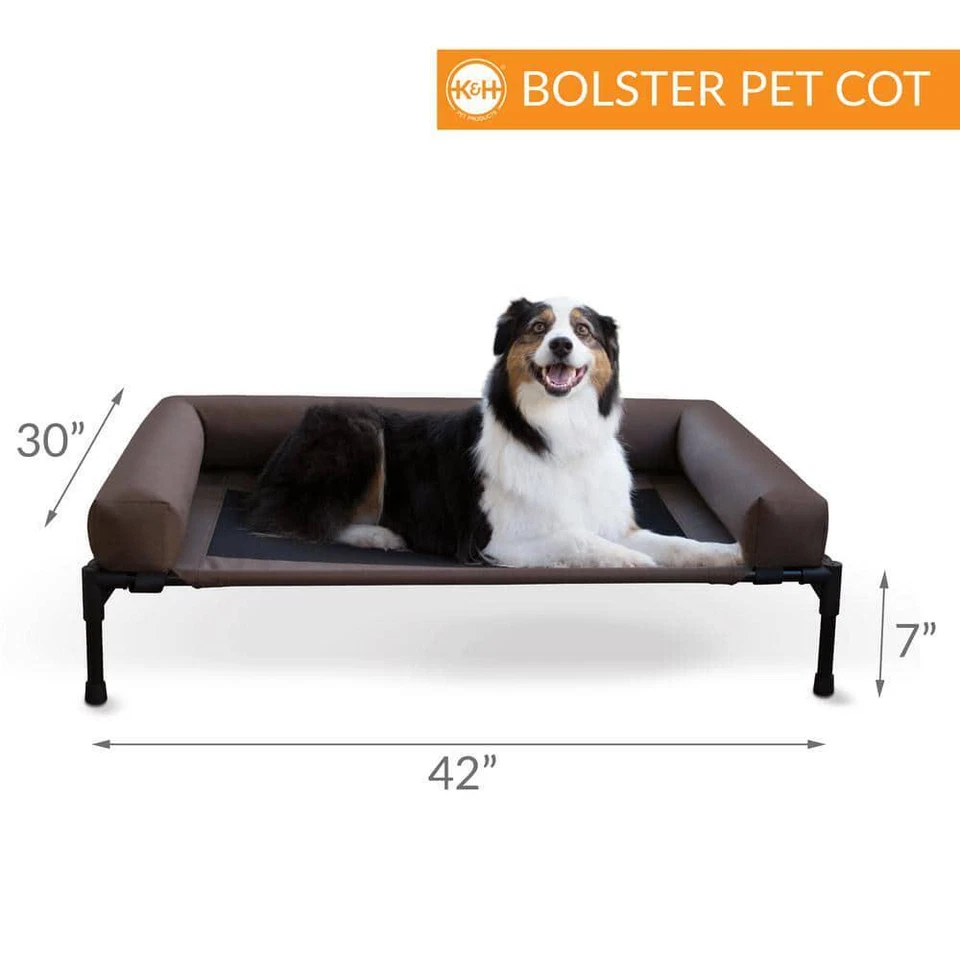 Cuna para mascotas cama grande 30 pulgadas x 42 in. x 7 pulgadas. Refuerzo original de malla de chocolate Foto 2 de 4