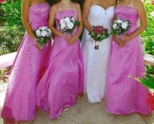 Davids Bridal Strapless A-line Dress - Wild Orchid, Prom, Formal - Size 4