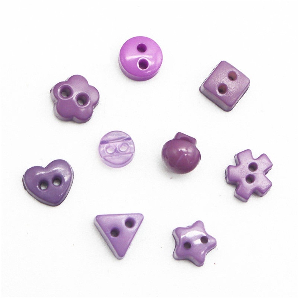 Lot De 50 Boutons Roses Avec Tige - 4-6mm, Formes Variées, Pour Scrapbooking Et Couture