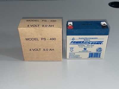 NEW Power-Sonic PS-490 Battery - 4V 9AH - FREE PRIORITY SHIPPING!