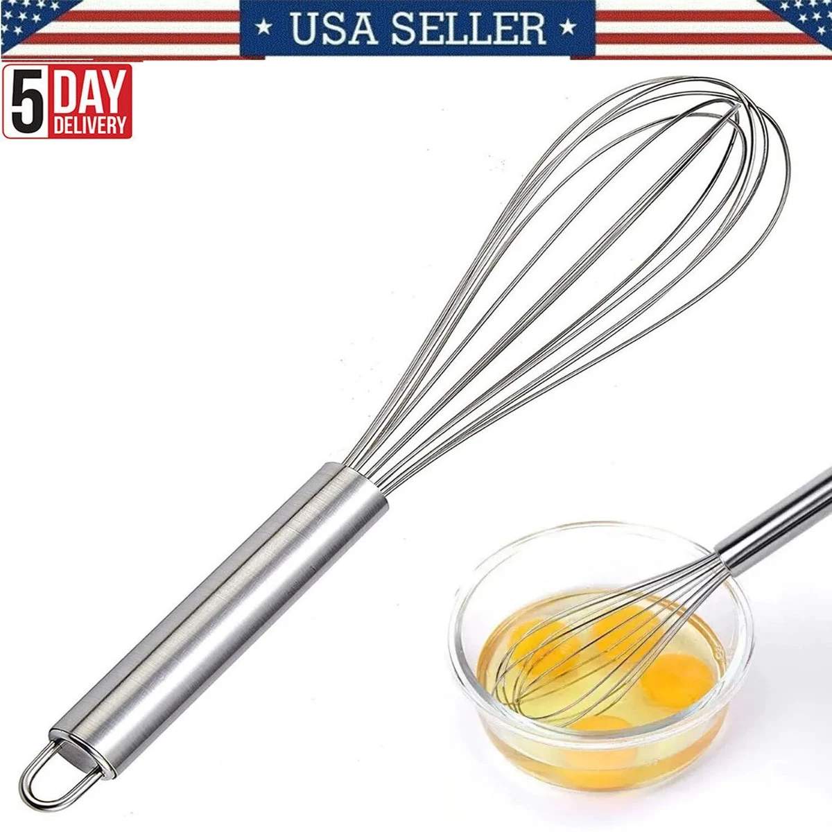 9 Inch Stainless Steel Hand Blender Egg Whisker Mixer Whisk For