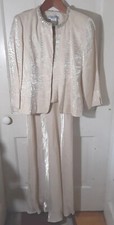 Jessica Howard 2 pc. Long Formal Beige Womens Dress with matching Jacket Sz.14