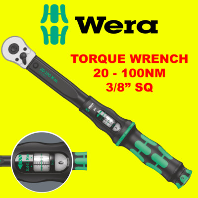 WERA 3/8'' Click-Torque-B-2 kalibriert verstellbar 20Nm bis 100Nm Schraubenschlüssel, 075611