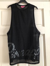 STUNNING PINEAPPLE SIZE S (SMALL) 8/10 OVERSIZED MESH DANCE WORKOUT WARMUP VEST
