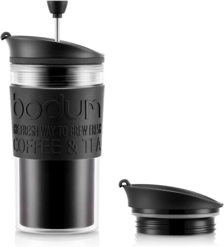 Bodum K11102-01 Reisepresse Set Kaffeemaschine mit extra Deckel, 0,35 L/12 schwarz  - Bild 1 von 6