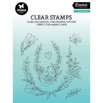 StudioLight Essentials Clear Stamp Oval Shape - Blumen Blüte Pflanze Rose Herz
