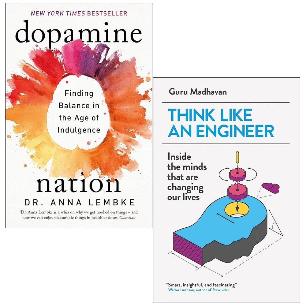Dopamine Nation,Think Like An Engineer By Guru Madhavan 2 Books Collection Set