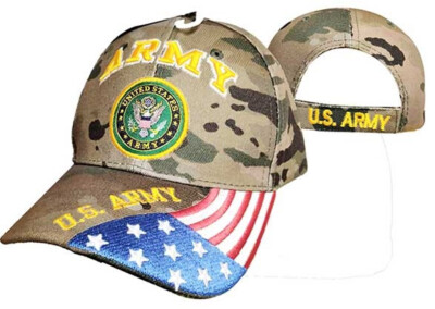Patriotic US Army Veteran Hat USA Made Flag Veteran Emblem Camouflage Cap Hat US Army Official Licensed Premium Quality Military Baseball  main image 3