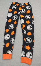 Boys NINOS Halloween Pajama Pants Black Orange Pumpkin Skull Graphic