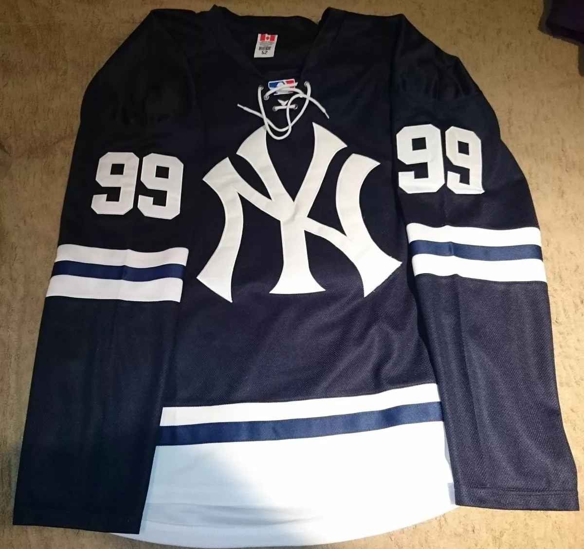 Personalized MLB New York Yankees Navy Custom Hockey Jersey