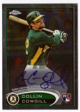 Collin Cowgill 2012 Topps Chrome Rookie On Card AUTOGRAPH Oakland A's RC