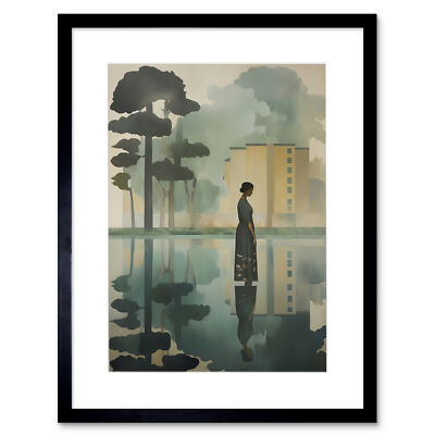 Reflecting and Reflection of Calm Artwork Modern Simple Framed Art Print 12X16