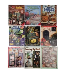 9 Vintage Tole Painting & Craft Books Folk Art Holiday Country Patterns 90s