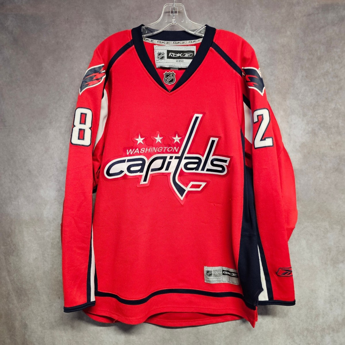 Reebok Premier NHL Washington Capitals 28 Hockey Red Jersey Men's