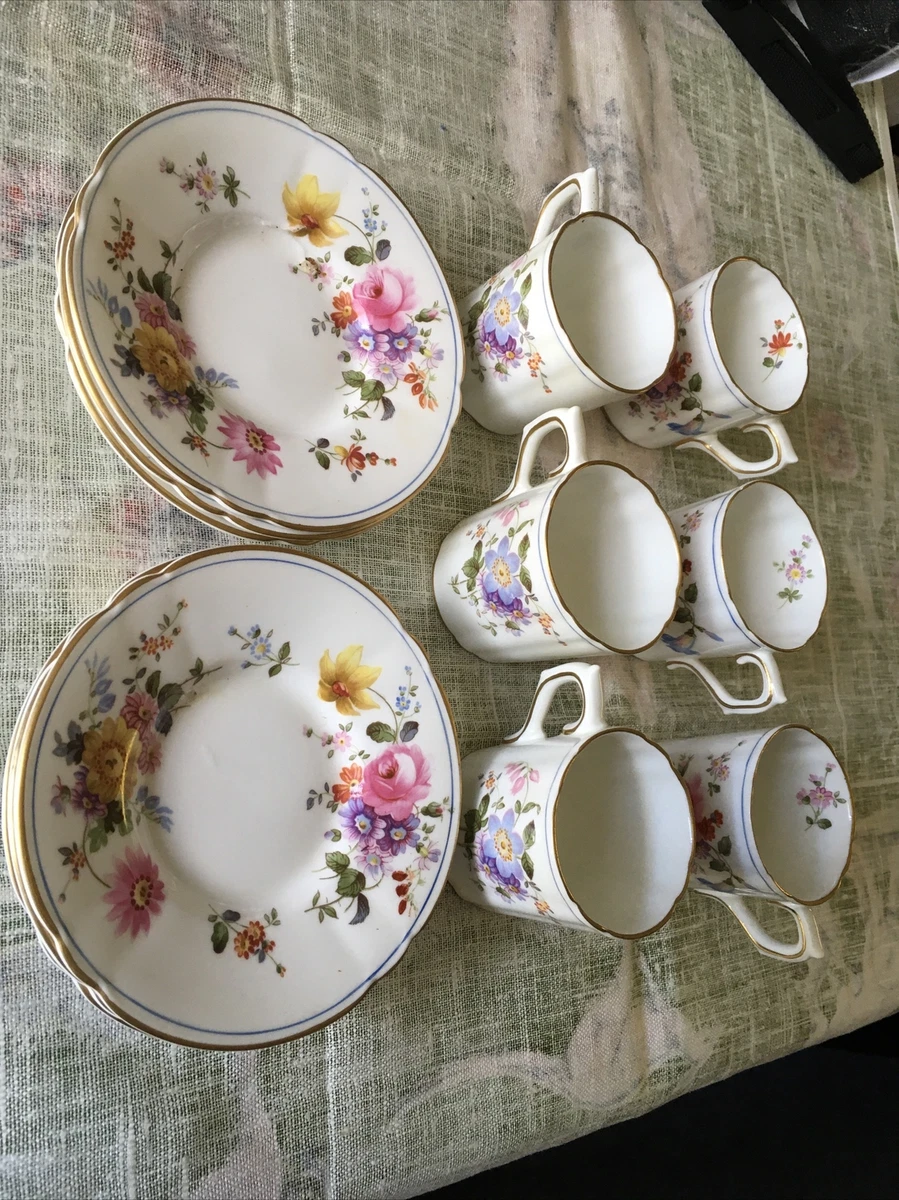 6 Royal Crown Derby English Tea Cups and Saucers Made In England