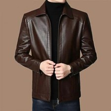 Men Leather Suit Jacket Slim Blazer Pu Coat Fashion Leather Jacket Streetwear Ca