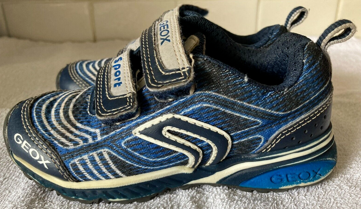 Geox Boys' Junior Bernie Rip-Tape Trainers, Navy Blue UK EU 26