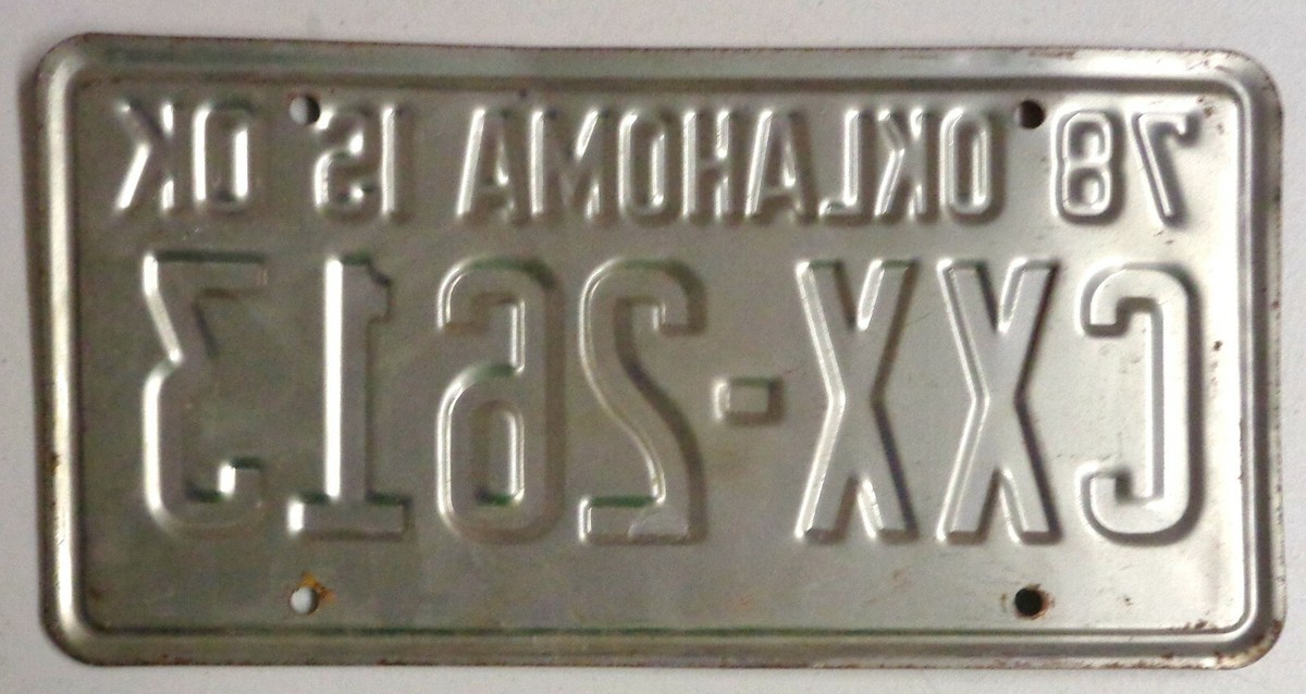 Vintage License Plate 1978 OKLAHOMA IS OK CXX 2613 car truck auto
