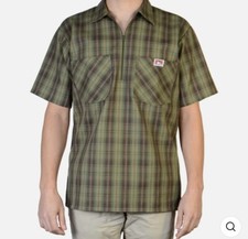Ben Davis Shirt Short Sleeve Plaid 1/2 Zip M-L-XL-2XL-3XL