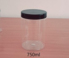 Plastic Storage Jars Pots Screw Top Lids Spices Food Container Clear Pet Tub