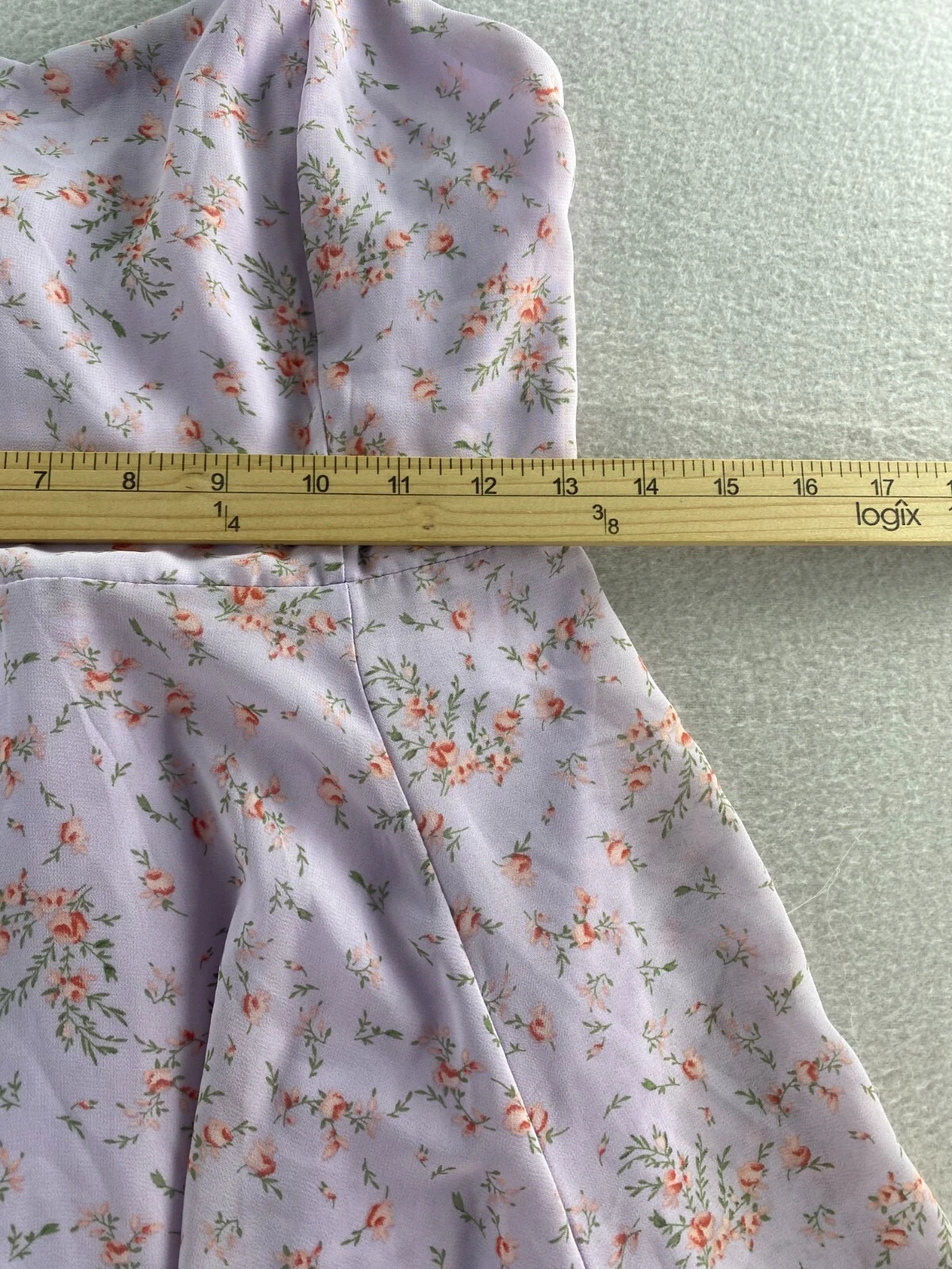 VETEMENTS Papaya Fit abito svasato donna grande viola floreale senza maniche spalline spaghetti