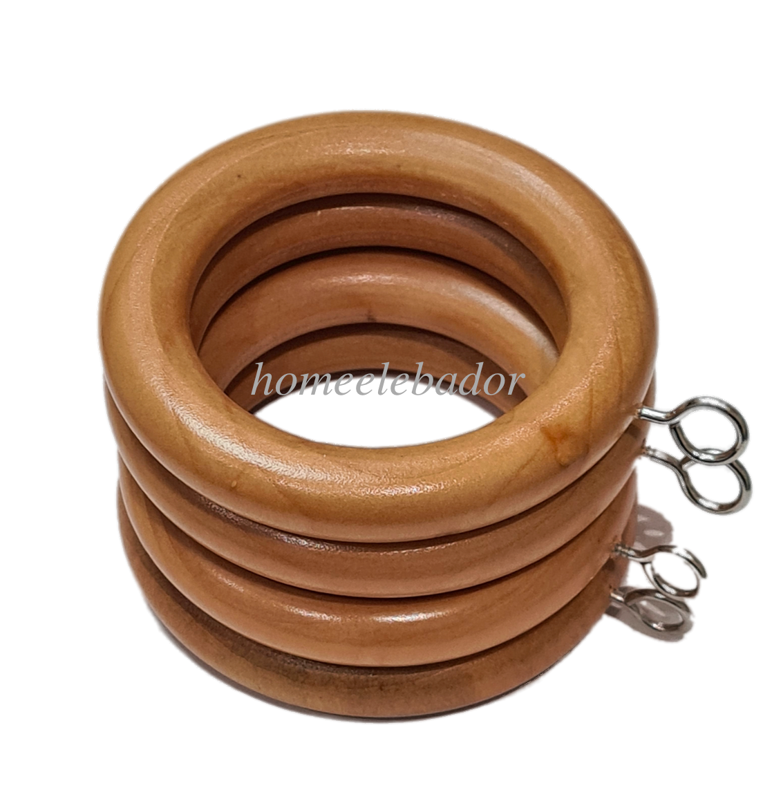 Wooden Curtain Rings with Eyes Hooks 45mm For Hanging Heavy Curtains