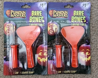 (2) Pumpkin Masters Bare Bones Carving Tools Saw & Scoop