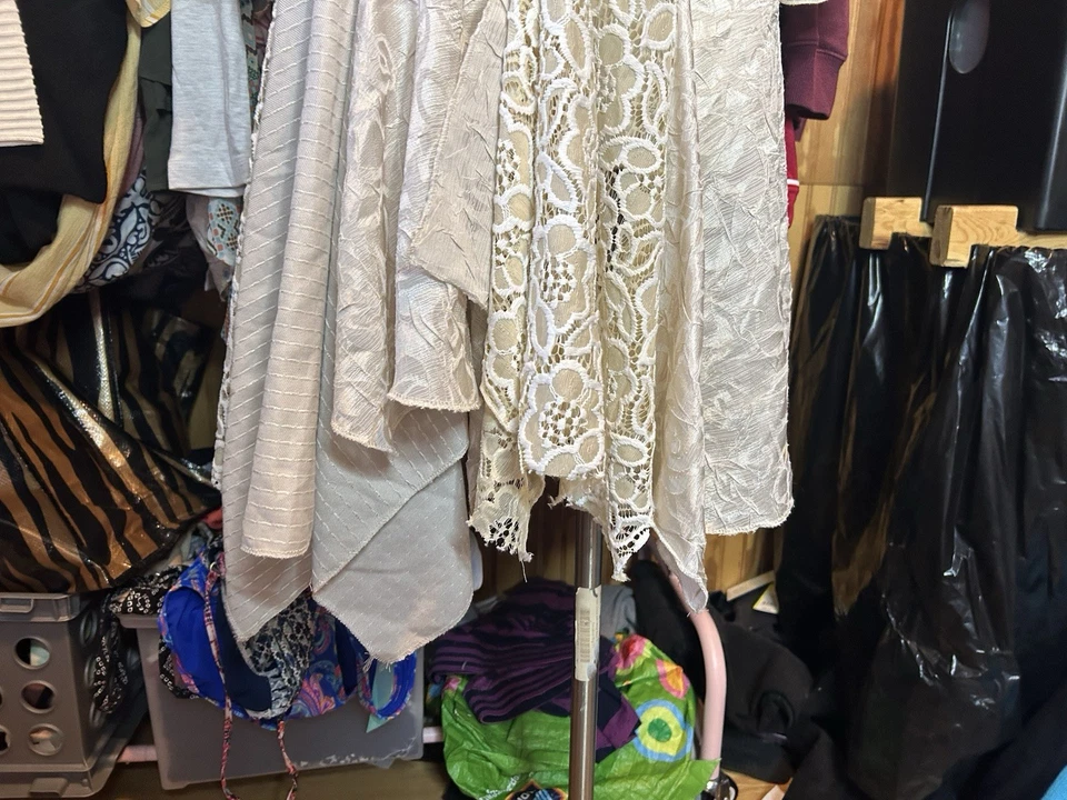 Pretty Angel Cardigan Size L Cream Linen Blend Crochet Lace Swing Fairy Coquette - Image 2 of 4