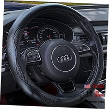 Heavy Duty Pure Cowhide Steering Wheel Cover, Black Genuine Leather black-3