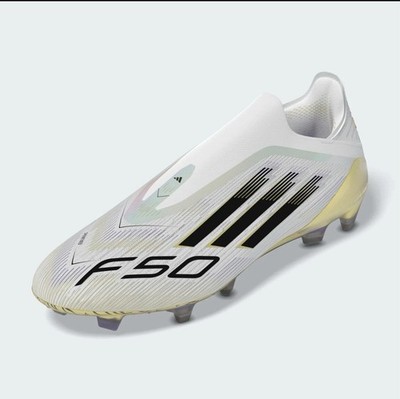 Adidas F50 Elite JH7625 Unisex White Gold Laceless FG Soccer