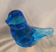1992 Ron Ray Blue Bird of Happiness Art Glass Bird Figurine