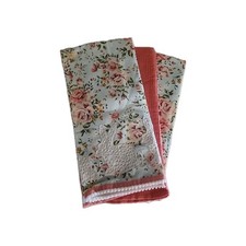 SET 3/Shabby Chic Kitchen Towels Blue Floral,...