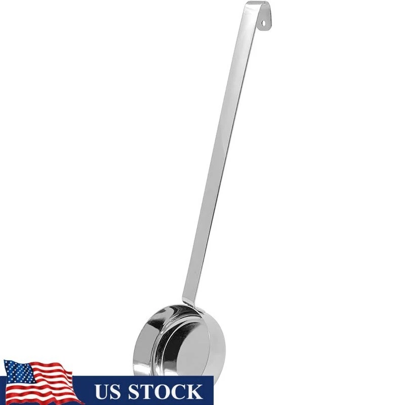 Durable Stainless Steel Flat Bottom Ladle Soups Sauces Gravy Easy Pouring New