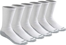 6 Pairs Dickies Men'S Dri-Tech Moisture Control Mid-Crew Comfort Length Socks, A