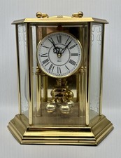 Bulova - Brass Quartz Anniversary/Mantle Clock #W993 (Needs New Pendulum Gear)