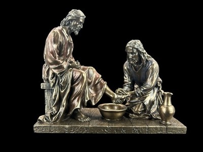 Skulptur, Figur von Jesus, der den Jüngern die Füße wäscht, Veroneser (WU76001A4