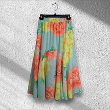 NWT Farm Rio Brasil Multicolor Floral Midi Skirt Flowy Summer Tropical S/M