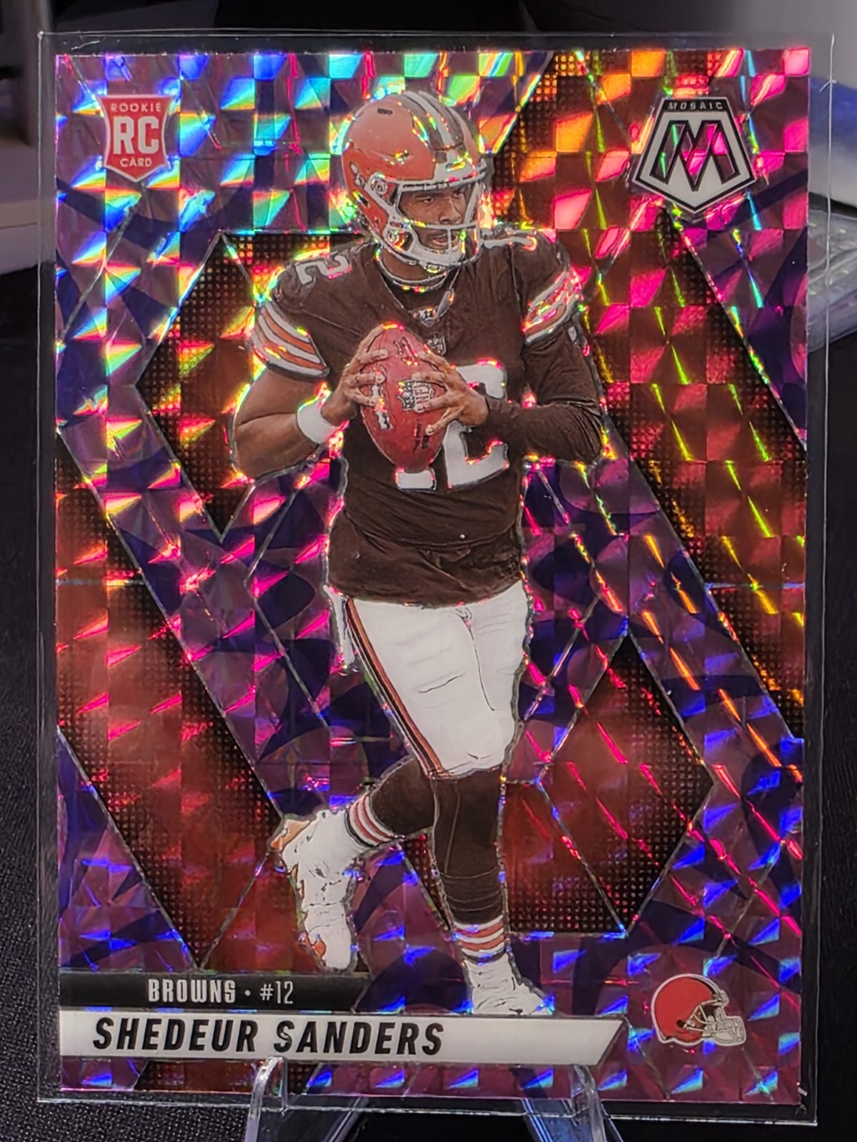 Shedeur Sanders 2025 Panini Mosaic #302 Mosaic Reactive Purple Prizm RC
