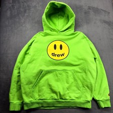 Drew House Mascot Oversized Hoodie Pullover Smiley Face Adult Sz. Lg Lime Green