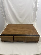 3 Drawer Cassette Storage Case Stores 42 Cassette Vintage Woodgrain Read