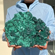 3.52Lb Top Natural Velvet Malachite Coarse Cat's Eye Cluster Mineral Specimen