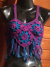 Festival Top, Granny Square Crochet,  Purple ...