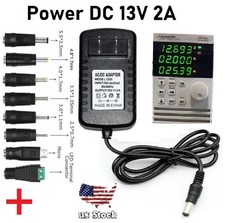 AC 100-240V to DC 13V 2A Power Supply Adapter Charger with 8 Sizes DC Plug Tips