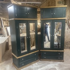 HANDMADE DEWSBURY DOUBLE MIRRORED X2 GENT WITH TOPBOX WHITE(NOT FLATPACKED)