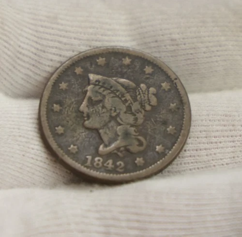 Photo of a 1842-P Large Cent from an eBay listing that sold on Jul 18, 2026